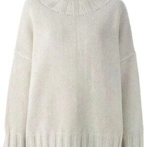 NWT - The Row "Meme" Merino-Cashmere Blend Sweater, Size Medium in "Stone" Color